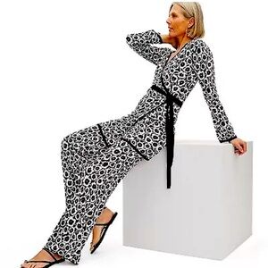 DVF for Target, HIGH WAIST KNIT Flare Pants, 10 12 MULTI NEUTRAL POPPY SEED